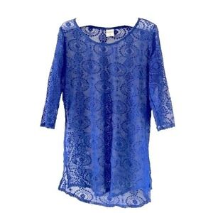 Vintage Y2K Abercrombie & Fitch Sheer Crotchet Tunic Top Womens Small Resortwear